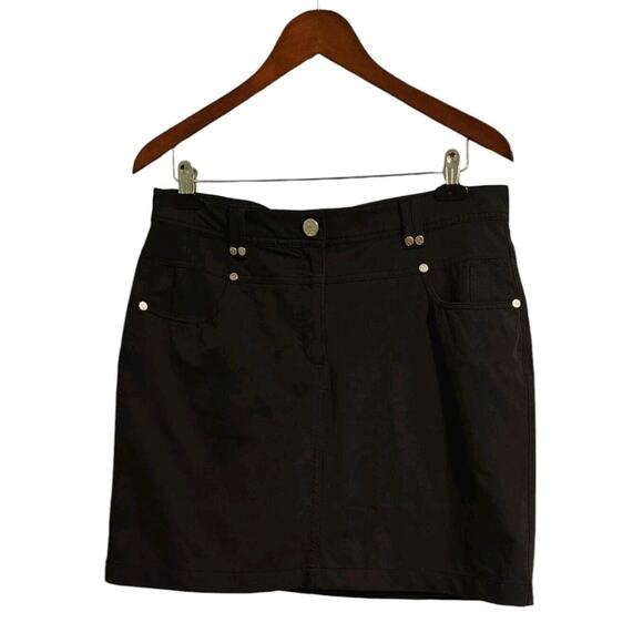 Green Lamb Golf Skort Size 10 Pockets Logo Zip Button Closure Mesh Lining - Picture 1 of 10